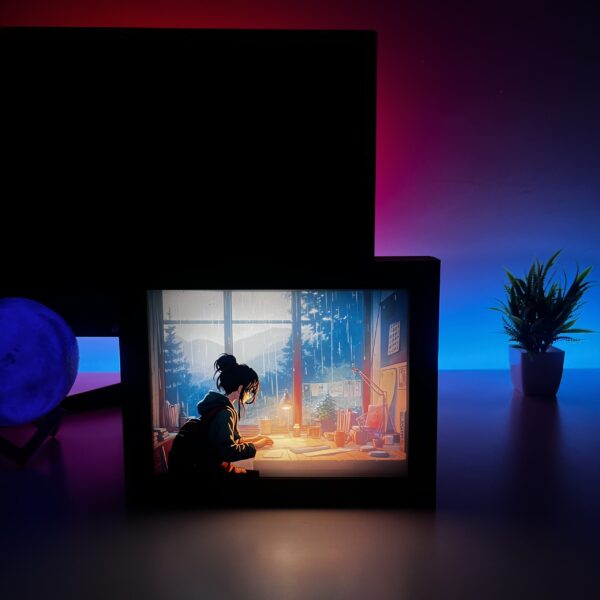 Animated Frame Display – Lo-Fi Anime Desk Art